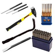 HAMMERS / CHISELS / NAIL PULLERS / PUNCHES / LETTER PUNCHERS / CROWBARS