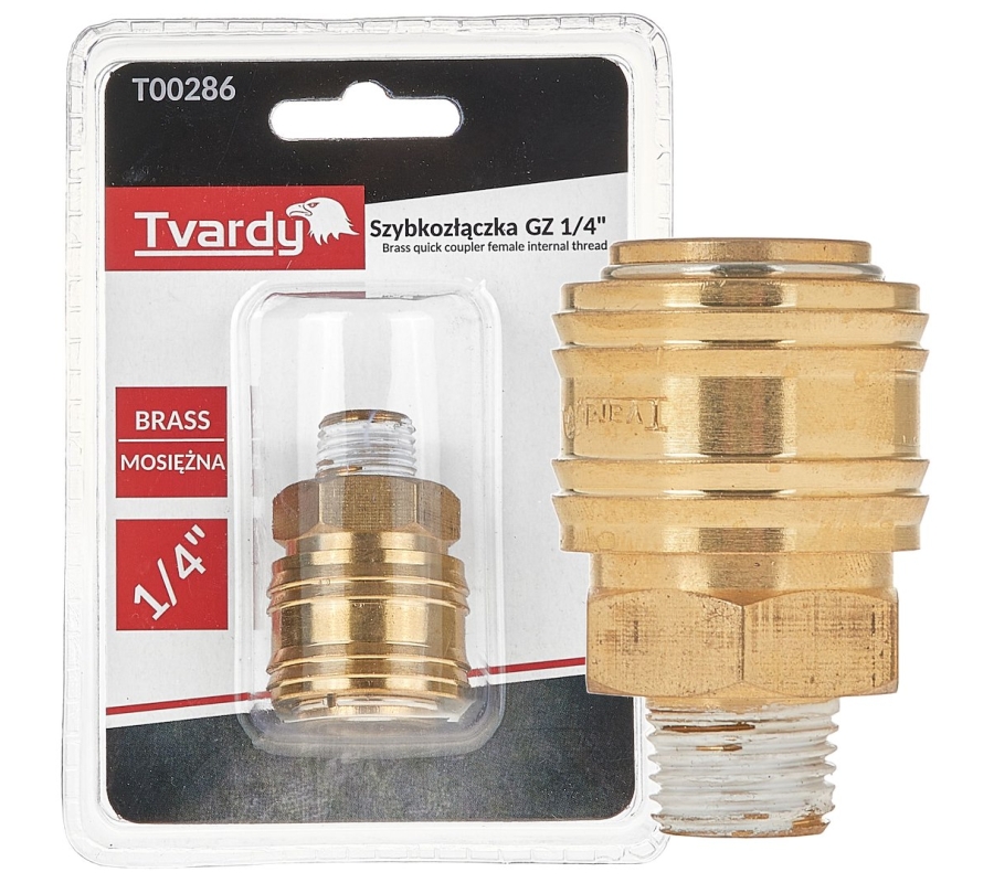 Brass Female Quick Coupling with 1/4" Male Thread, M Type (T00286)
