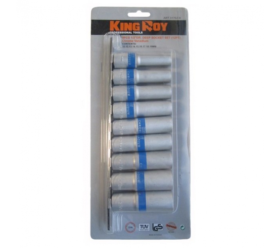 1/2" Dr. Deep socket set 9pcs. 6pt (KR317619)