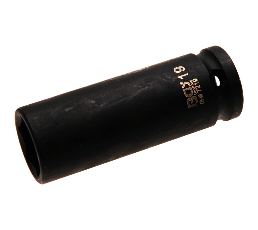 Galvutė smūginė šešiakampė ilga, 12,5 mm (1/2"), 19 mm (7219)