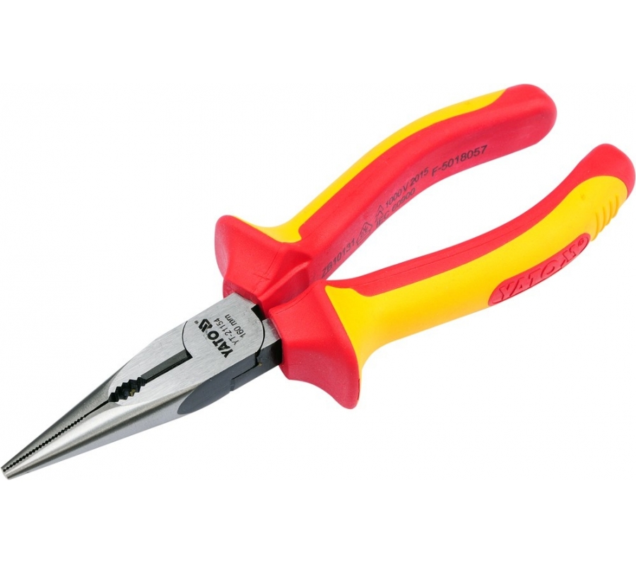 INSULATED LONG NOSE PLIERS 160MM VDE (YT-21154)