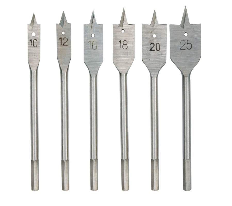 FLAT WOOD BITS 10-25MM / 6PCS (22500)