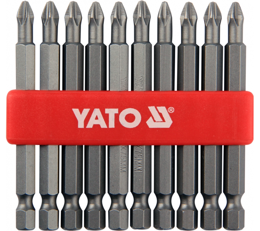 Набор бит крестовых PН2 1/4" 75мм 10шт. (YT-0480)