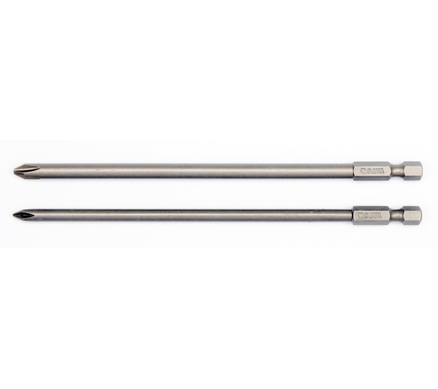 SCREWDRIVER BITS 1/4", 2pc : PH1X150MM; PH2X150MM (YT-0489)