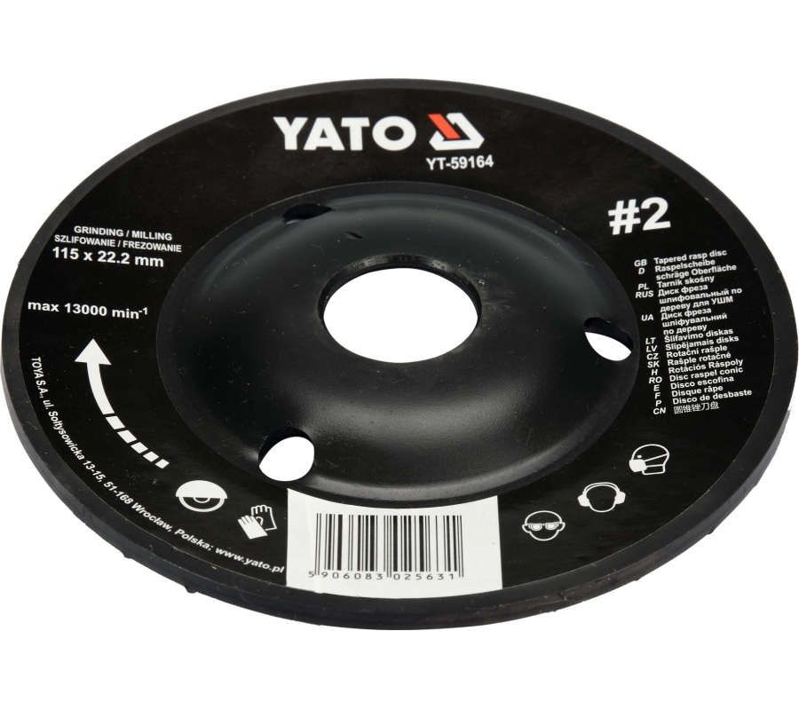 Tapered rasp disc 115mm No2 (YT-59164)