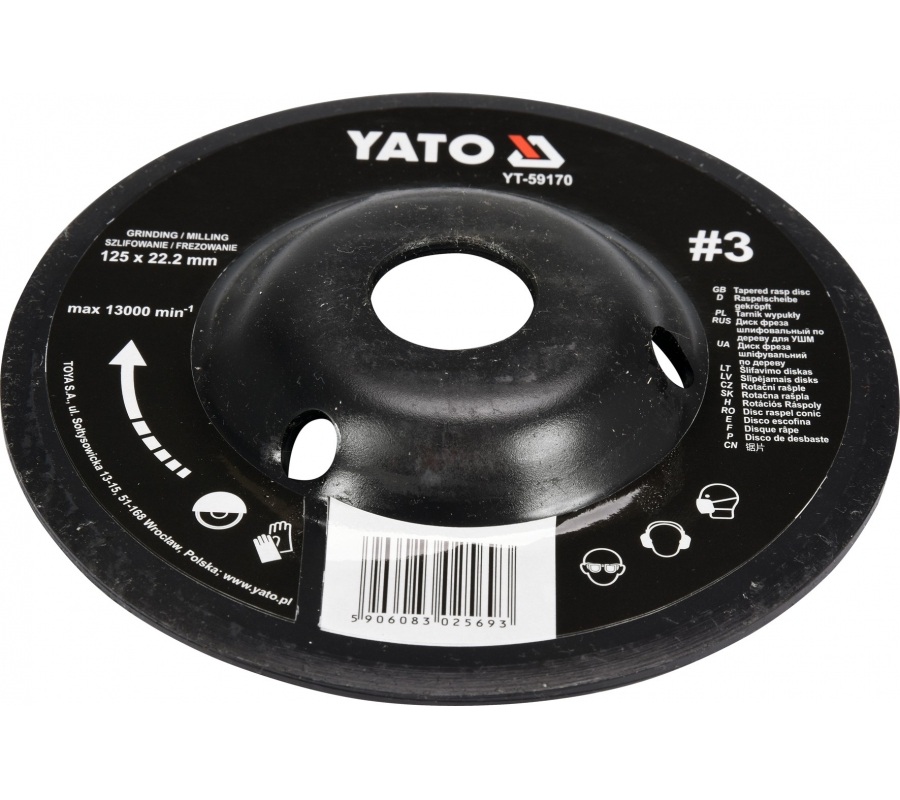 Tapered rasp disc 125mm No3 (YT-59170)