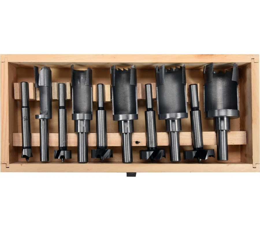 Set of forstner drill bits and drill bits for knots | 15-35 mm | 10 pcs. (YT-33837)