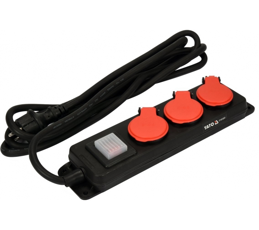 HD POWER STRIP IP 44 W. GROUND 3S 3M (YT-81240)