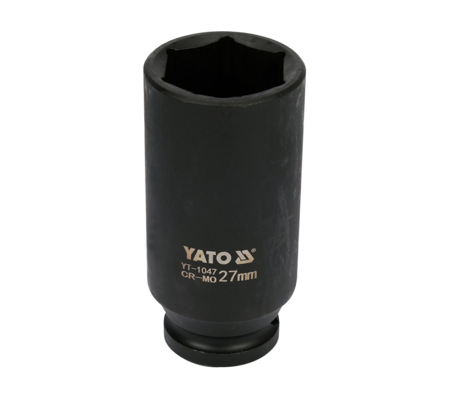 Galvutė smūginė šešiakampė ilga | 12,5 mm (1/2") | 27 mm (YT-1047)