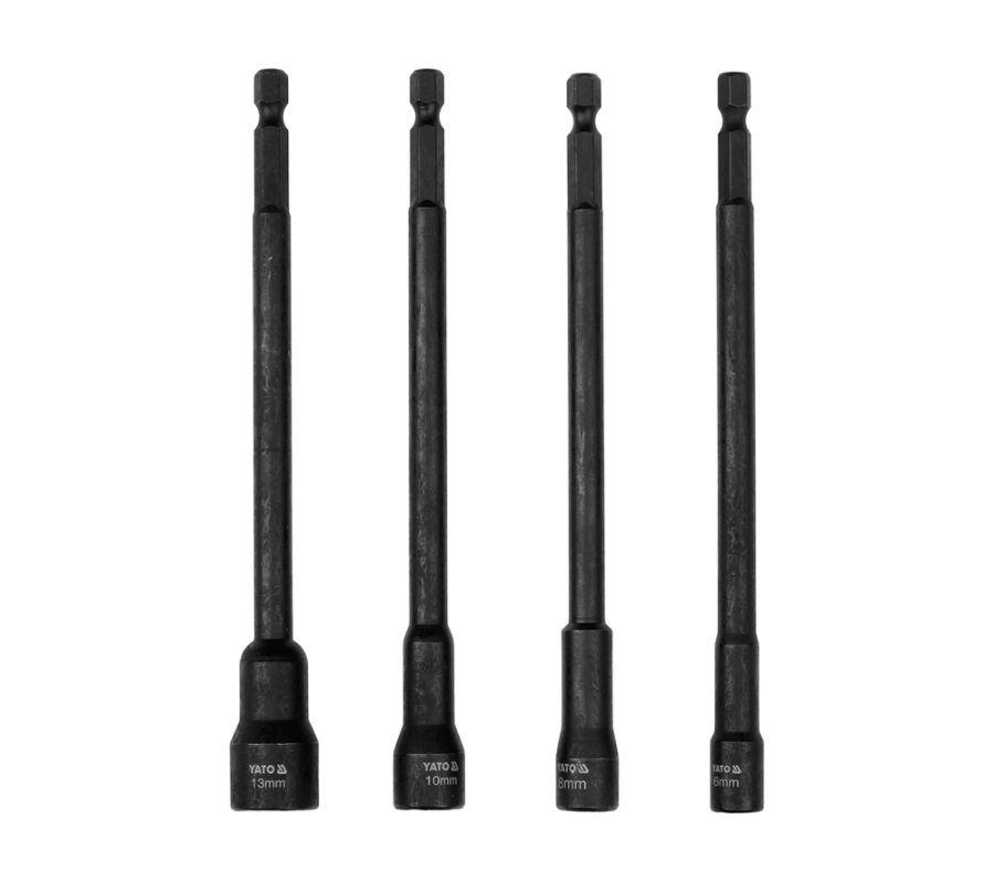Antgaliai - galvutės magnetinės CR-V | 1/4" | 150 mm | 4 vnt | 6-13 mm (YT-04642)