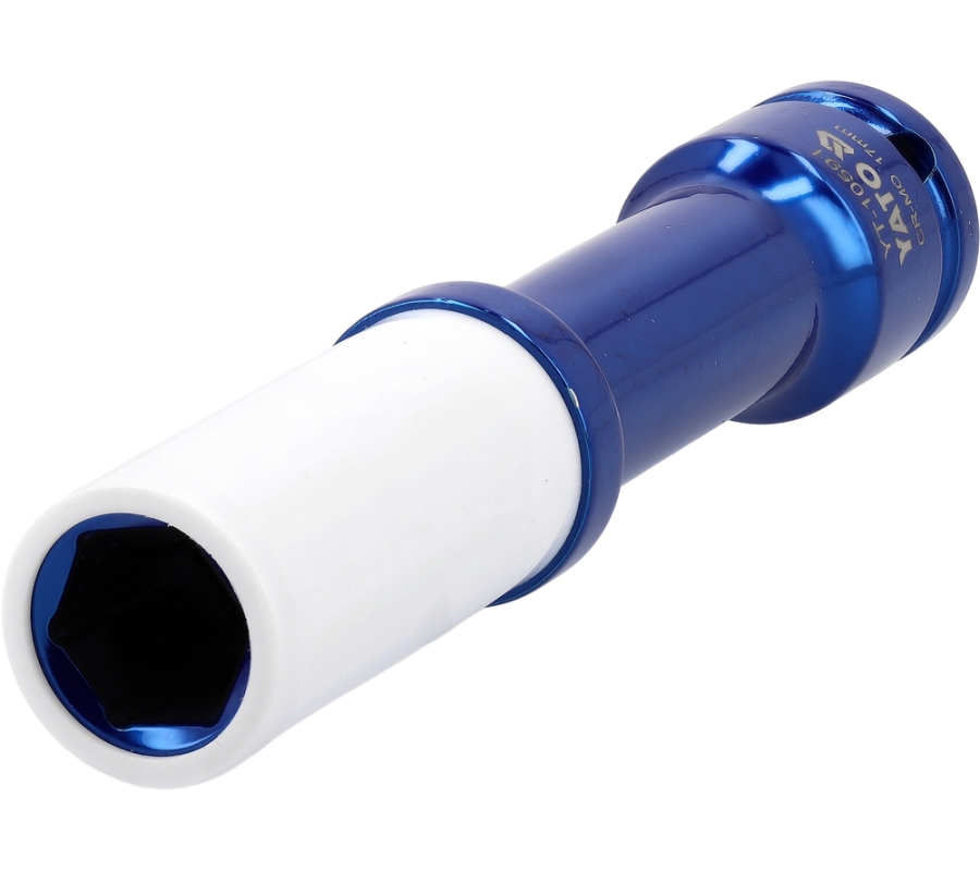Galvutė smūginė ilga plonasienė prailginta | 150 mm | su plastikine apsauga | 12,7 mm (1/2") | 17 mm (YT-10591)