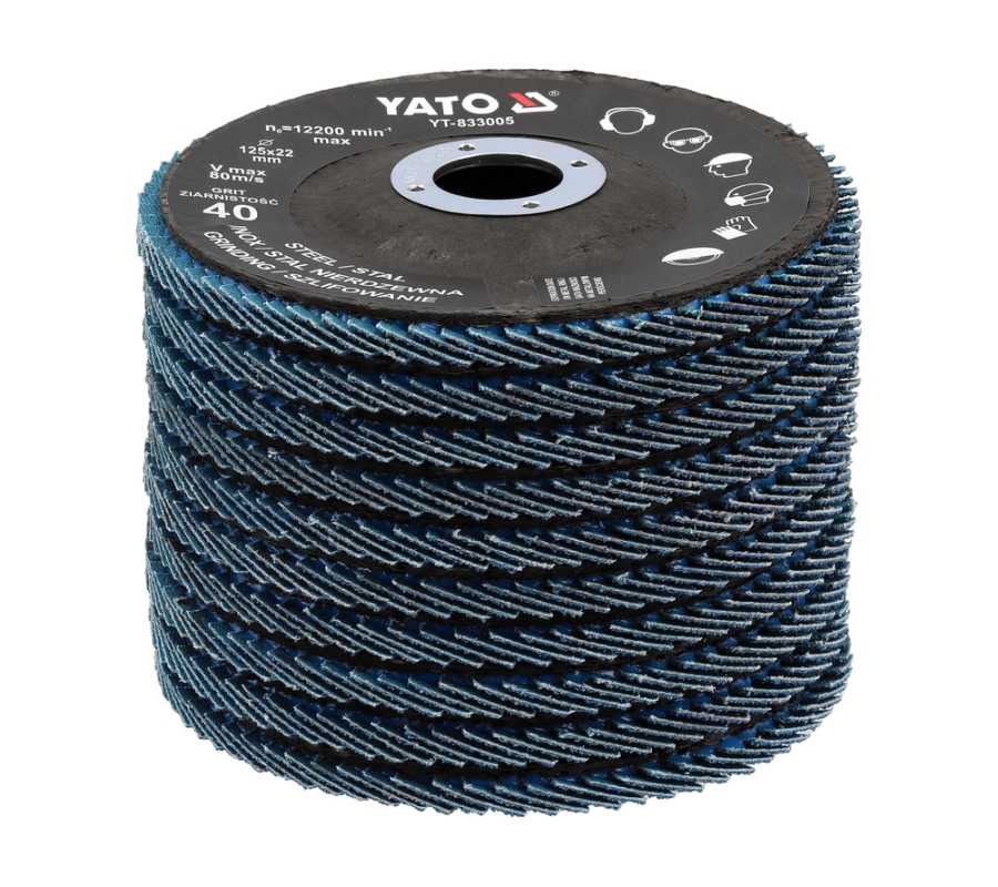 Flap disc | ZIRCONIUM | P40 | 125X22mm | 10 pcs (YT-833000)