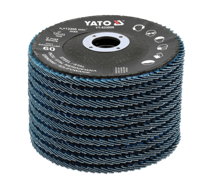 Flap disc | ZIRCONIUM | P60 | 125X22mm | 10 pcs (YT-833001)