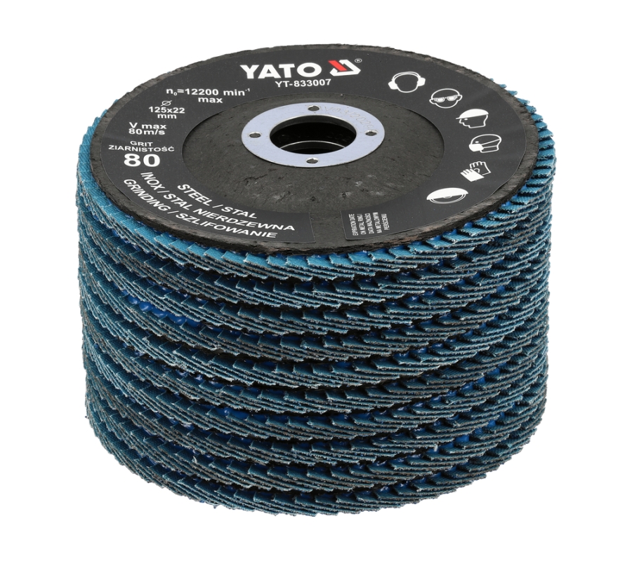 Flap disc | ZIRCONIUM | P80 | 125X22mm | 10 pcs (YT-833002)