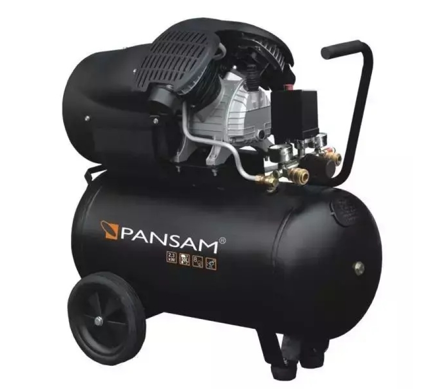 Oro kompresorius 2,2 KW 8 bar 2 cil. 412l/min, resiverio tal. 50L , 2 slegio manometr., 2 greito jungimo movai (A077060)