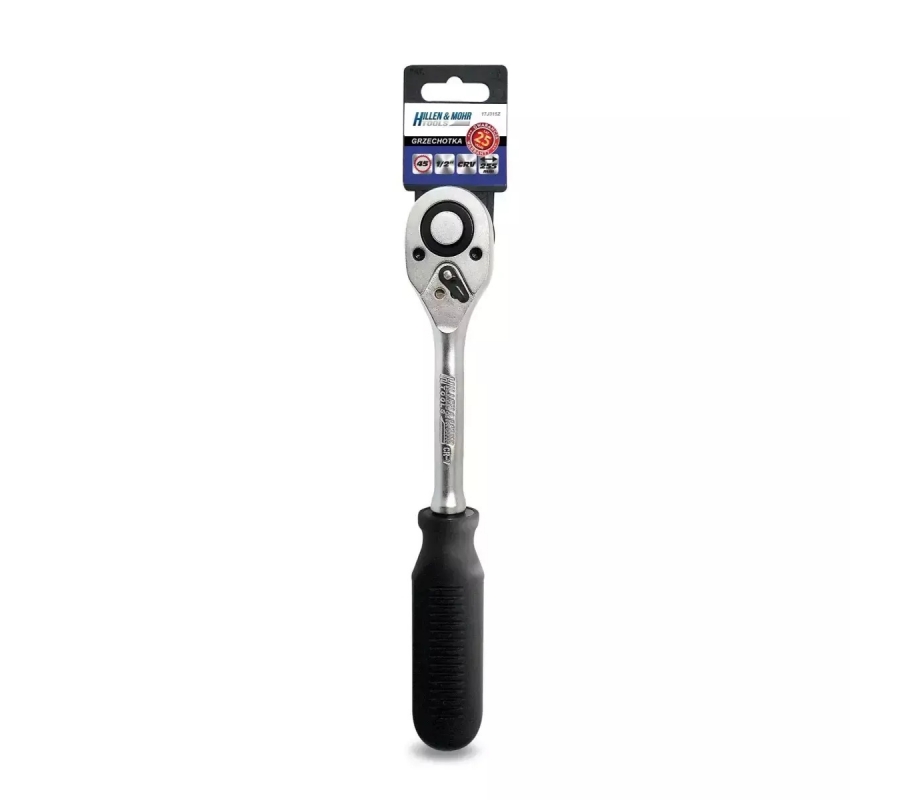 Raktas galvutems terkšlinis 1/2", 45T, CRV 6140, tiesus (17J315Z)