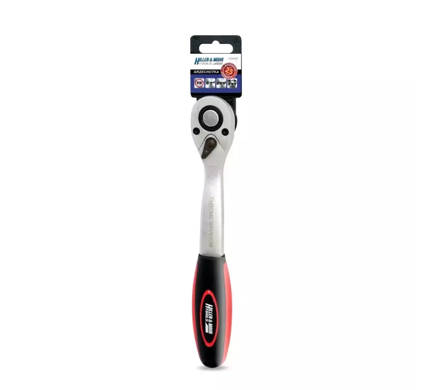 Raktas galvutems terkšlinis 1/2", 72T, CRV 6140, išlenktas (17J317Z)