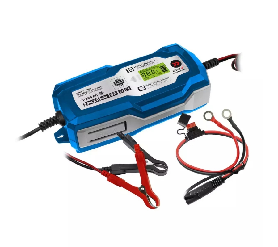 Mikroprocesorinis lygintuvas 10A,6V/12V, 3-200Ah,LCD LFP (DEPM022LFP)
