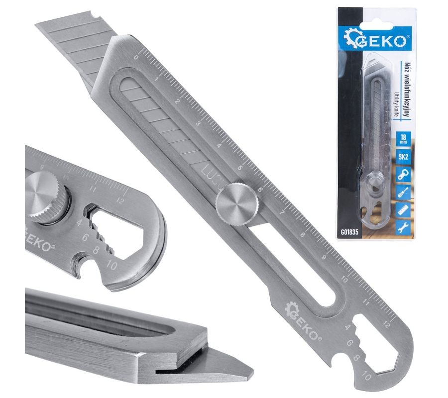 6-in-1 Multi-Function Utility Knife, 100 × 18 × 0.5 mm, SK2 (G01835)