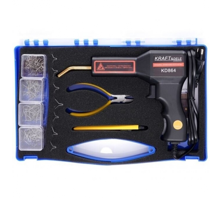 Plastic welder gun 50W with hot staples set (KD864)