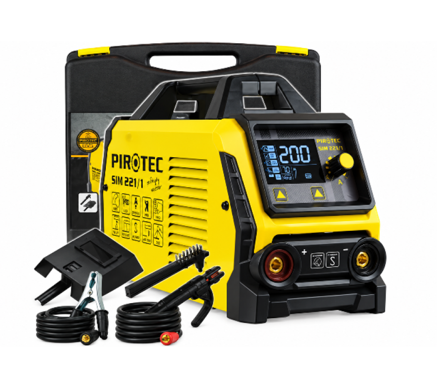 Suvirinimo aparatas PIROTEC SIM 221/1 MMA TIG lift 200A IGBT LCD SYNERGIA (SIM221/1)