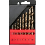 CO-HSS twist Drill Bit Set 10 pcs 1-10 mm (YT-41603)