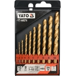 TWIST DRILL BIT SET HSS-TiN 10PCS 1-10MM (YT-44674)