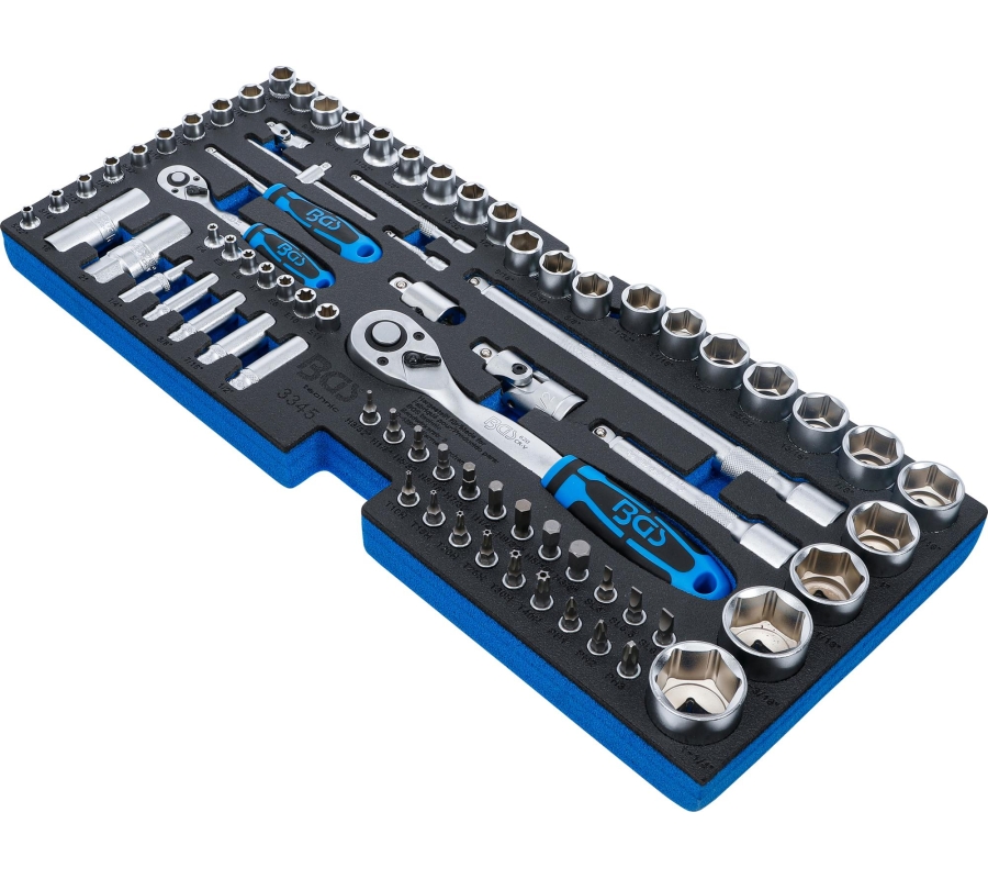 Foam Tray for BGS 3312: Socket Set | 6.3 mm (1/4") / 12.5 mm (1/2") | Inch Sizes | 78 pcs. (3345)