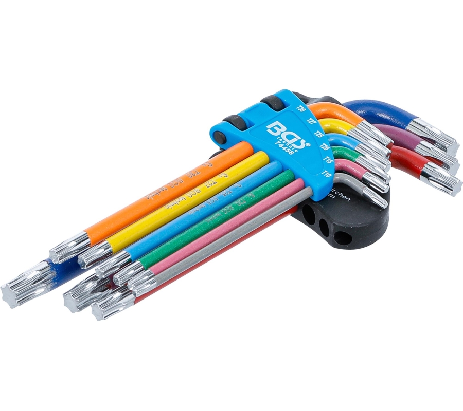 Набор ключей L-типа | Разноцветный | T-Star (для Torx) T10 - T50 | 9 шт. (74458)