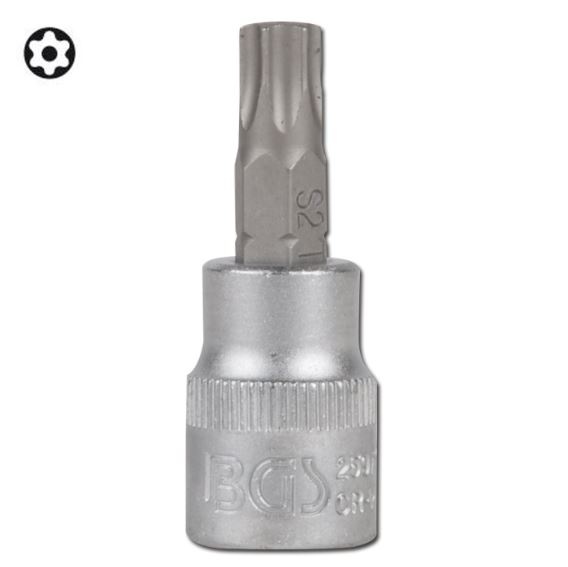 Antgalis įpresuotas į galvutę | 10 mm (3/8") | T-Star su skyle | (Torx) T55 (2599)