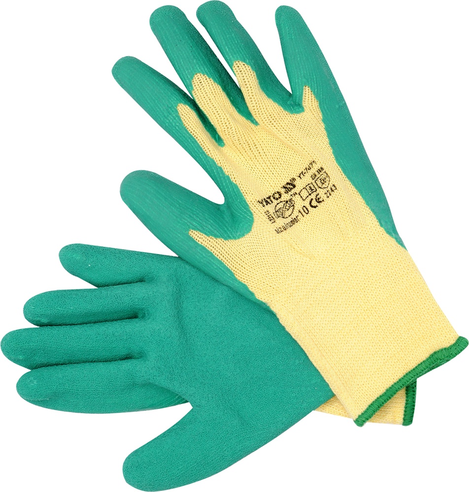 GLOVES COTTON/PE LATEX 10" (YT-7471)