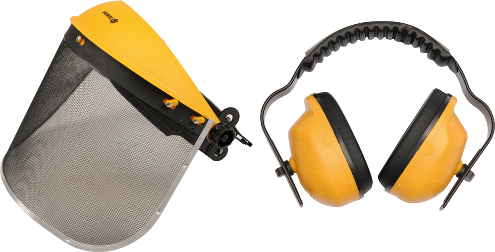 FACE SHIELD WITH STEEL MESH AND EAR MUFF (74462)