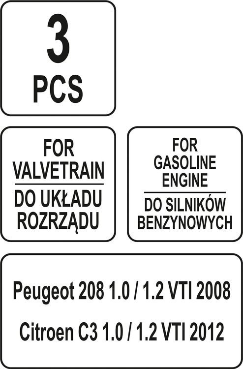 Variklio fiksavimo įrankių rinkinys | Peugeot / Citroen | Benzinas 1,0 - 1,2 VTi (YT-06023)