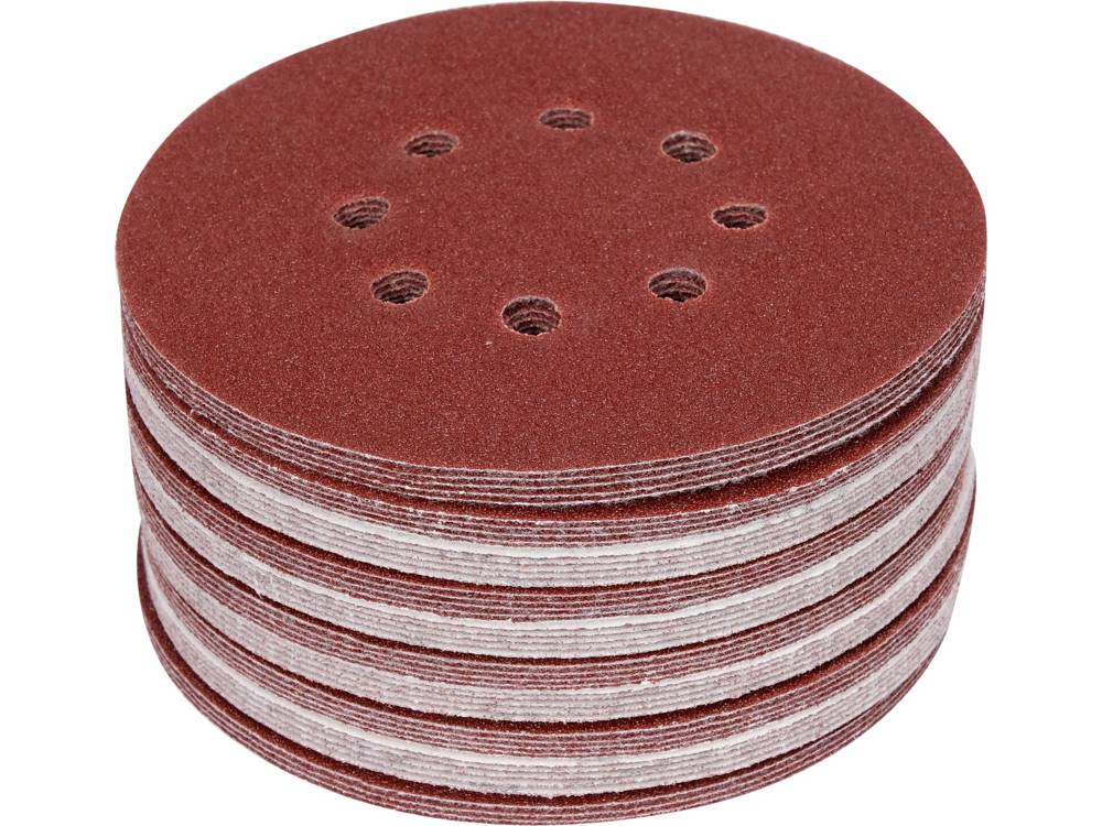 Šlifavimo popierius {velcro) | 8 skylės | 150 mm / P80 | 50 vnt. (YT-834593)