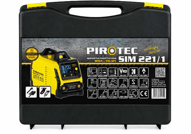 Suvirinimo aparatas PIROTEC SIM 221/1 MMA TIG lift 200A IGBT LCD SYNERGIA (SIM221/1)