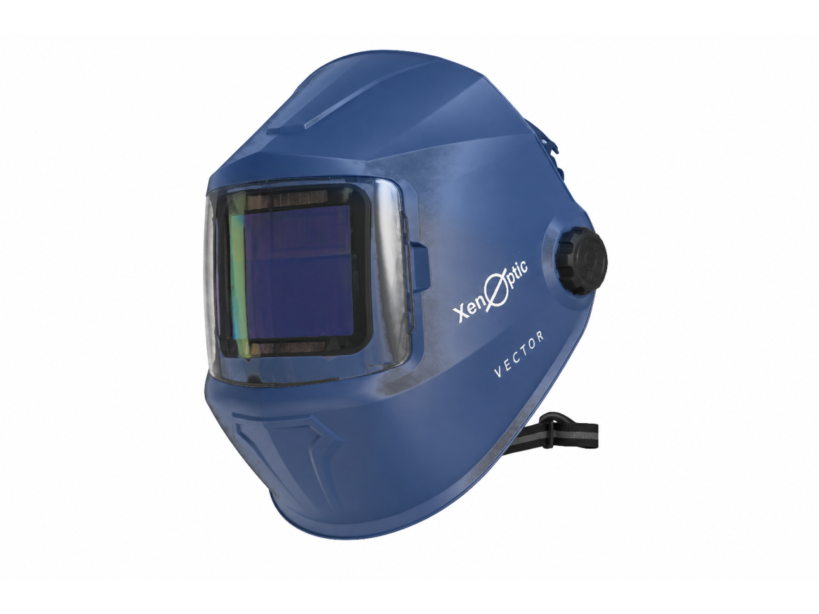 Suvirinimo kaukė su True Color XenOptic VECTOR, su plačiu matymo lauku ir Auto Shade technologija, komplektacija Contractor su papildoma kaklo apsauga (XV6001.CT)