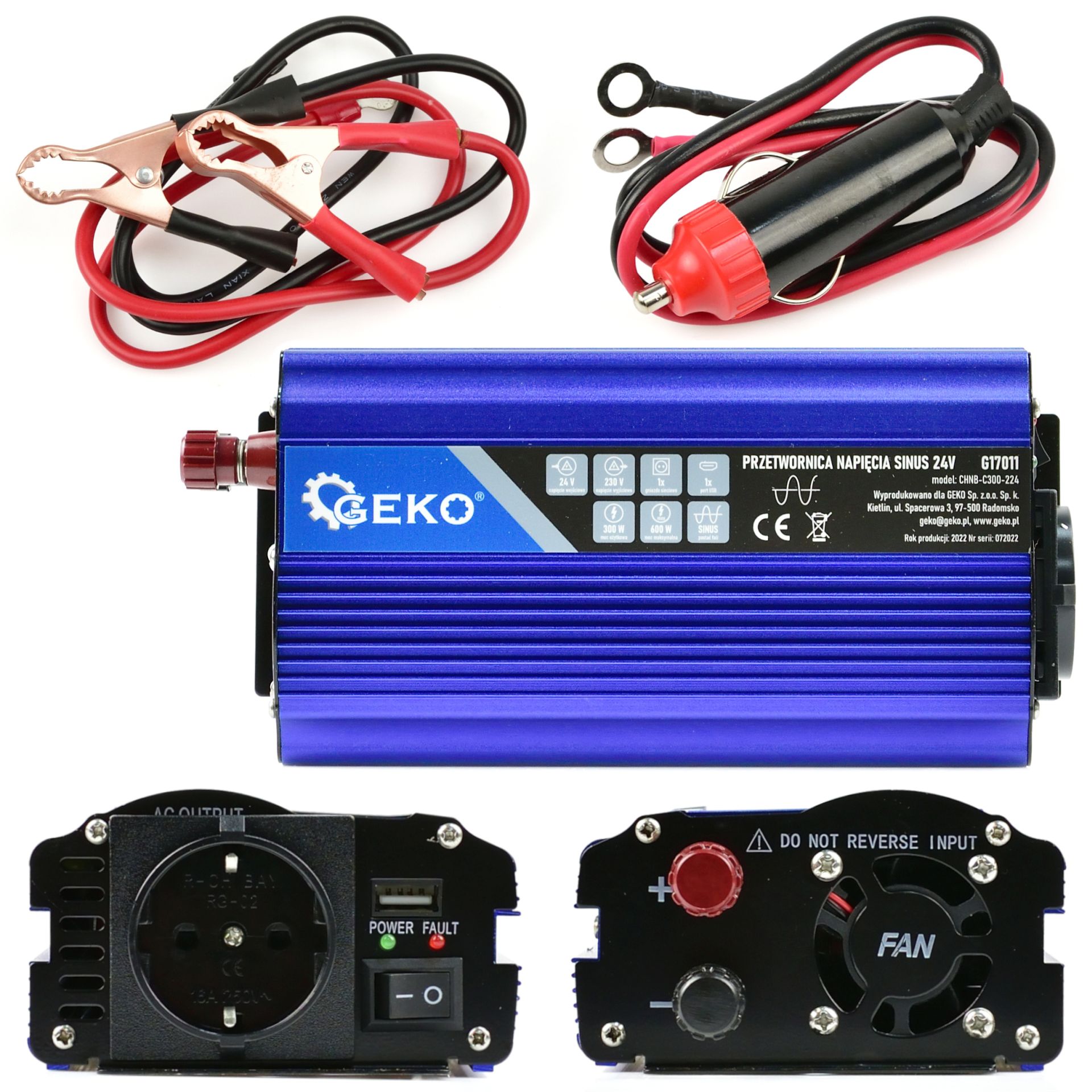 Įtampos keitiklis SINUS 24V/230V 300/600W (G17011)