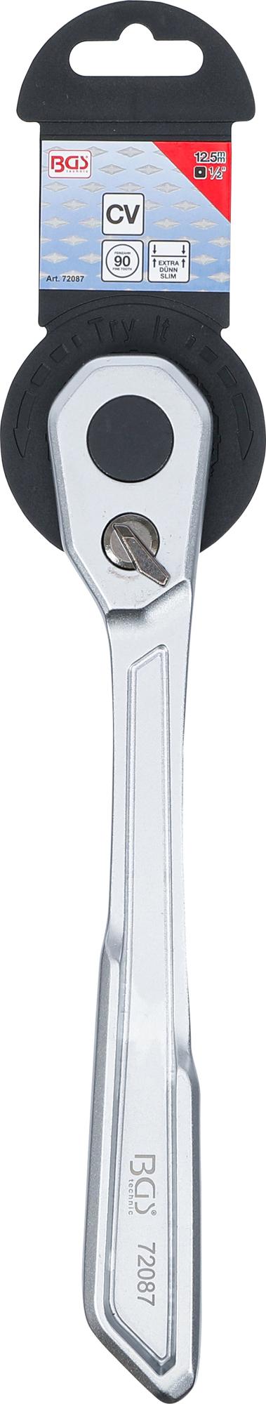 Rankena galvutėms terkšlinė | ypač plona | smulkūs dantukai | 12.5 mm (1/2") (72087)