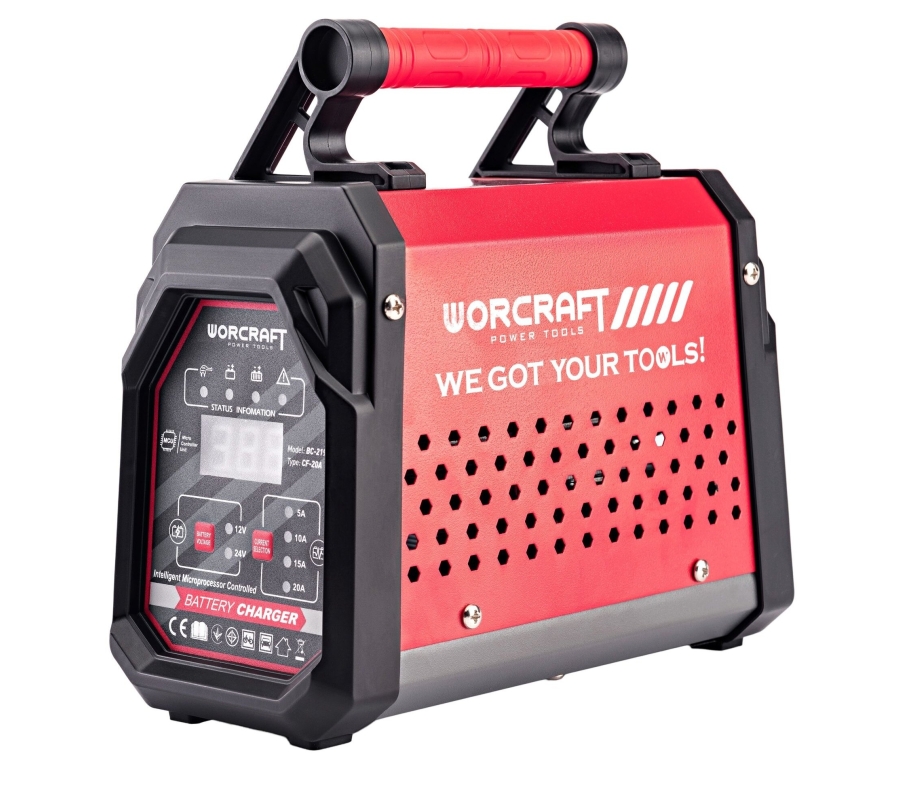 Įkroviklis akumuliatoriui WORCRAFT 12/24V 20A 10-300Ah (BC219)