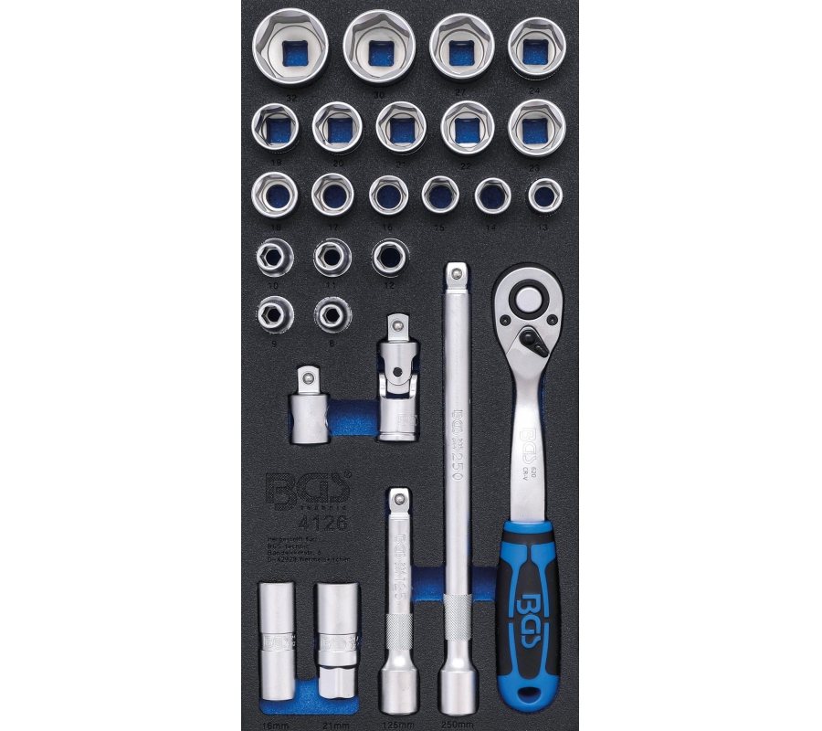 Tool Tray 1/3: Socket Set | 12.5 mm (1/2") | 27 pcs. (4126)