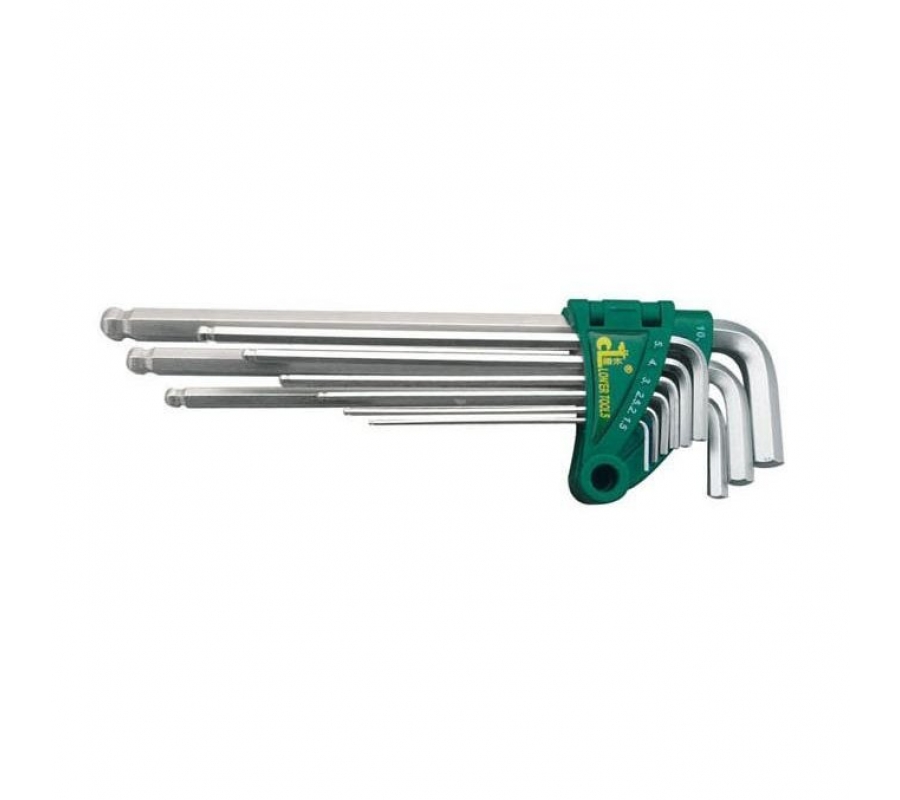 L-type hex key extra long, ball point set 9pcs. (CL401903)