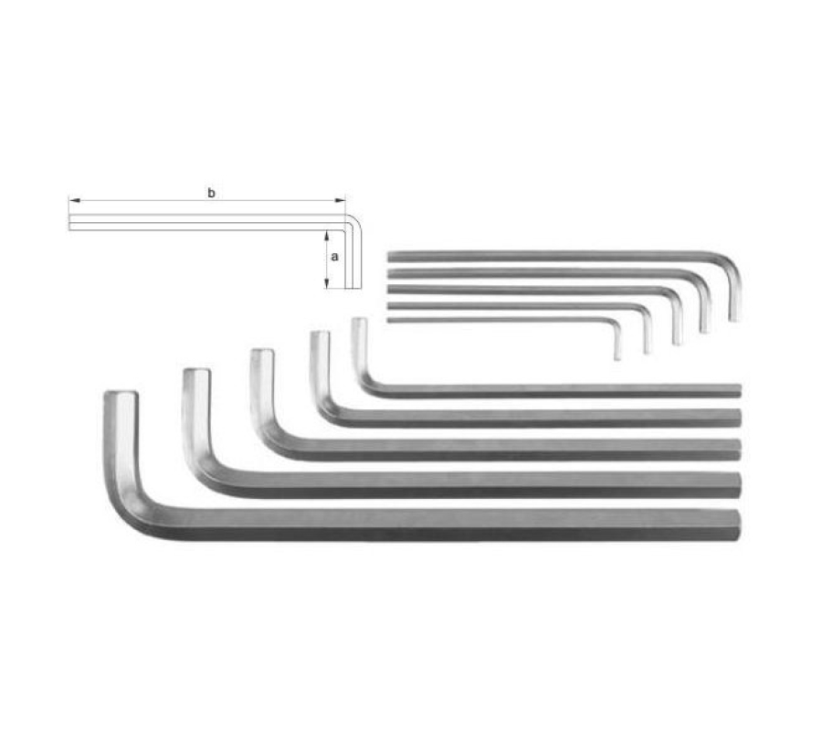 Hex key extra long set 10pcs. (3-17) (YT0519)