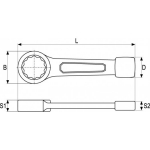 Ключ накидной ударный 55mm (YT-1610)