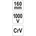 Replės aukštos įtampos laidams | universalios | 160 mm | VDE 1000V (YT-21151)