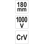 Replės aukštos įtampos laidams | universalios | 180 mm | VDE 1000V (YT-21152)