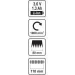 Žirklės gyvatvorei ir žolei akumuliatorinės 3,6V LI-ION (79500)
