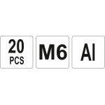 THREADED ALUMINUM RIVET NUTS M6, 20PCS (YT-36454)