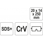 Долото узкое | SDS+ | 20х14х250 мм | CrV (YT-4721)