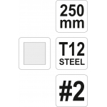 Dildė metalui kvadratinė #2, darbinis ilgs 250 mm (YT-6229)