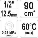 Drėgmės filtras su reguliatoriumi ir manometru 1/2" (YT-2383)